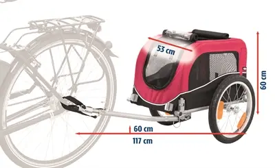 Trixie hondenfietskar kleine rassen zwart/rood 60 x 53 x 60 cm – tot 15 kg - Afbeelding 4