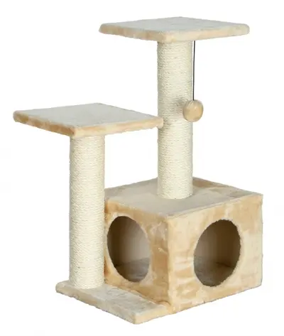 Trixie krabpaal Valencia beige 44 x 33 x 71 cm – schuilplaats, 3 ligplekken