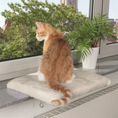 Trixie kattenmand ligplateau voor vensterbank lichtgrijs 51 x 36 cm - Afbeelding 5
