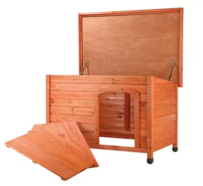 Trixie Natura hondenhok Classic bruin 104 x 75 x 68 cm – plat dak - Afbeelding 4