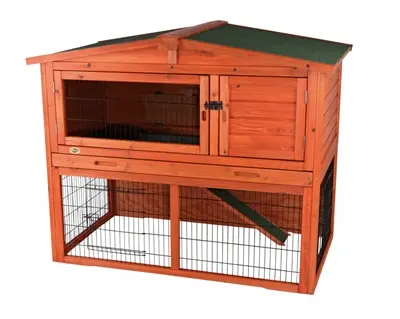 Trixie Natura konijnenhok met ren bruin 124 x 102 x 78 cm