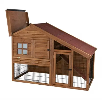 Trixie Natura konijnenhok met ren bruin 151 x 107 x 80 cm