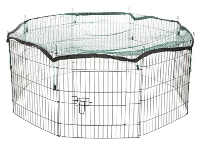 Trixie Natura knaagdierenren met beschermnet groen 150 cm – 60 x 57 cm