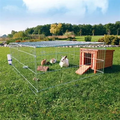 Trixie Natura knaagdierenren met dak gegalvaniseerd 144 x 58 x 116 cm - Afbeelding 5