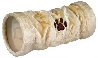 Trixie kattentunnel pluche beige 22 x 22 x 60 cm – met ritselfolie