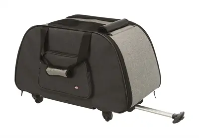 Trixie reismand trolley zwart/lichtgrijs 67 x 34 x 43 cm – op wielen - Afbeelding 2