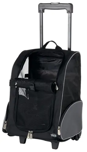 Trixie reismand trolley en rugzak zwart/grijs 36 x 27 x 50 cm