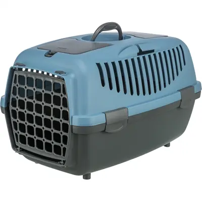 Trixie reismand Capri donkergrijs/pastelblauw 37 x 34 x 55 cm – tot 8 kg