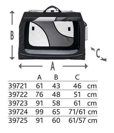 Trixie reismand Vario zwart/grijs 61 x 43 x 46 cm – metalen frame - Afbeelding 3