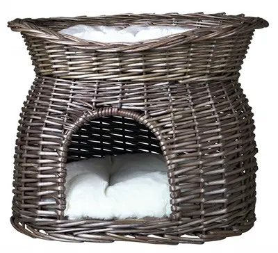 Trixie kattenmand wilg grijs 54 x 43 x 37 cm – 2 ligplaatsen