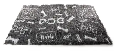Martin vetbed dog print grijs/wit 100 x 75 cm – gerecycled, isolerend