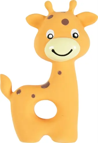 Zolux puppyspeelgoed latex giraffe oranje 7,5 x 3,5 x 10 cm – met pieper