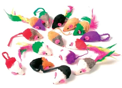 Zolux kattenspeelgoed bontmuisjes assorti – 24 stuks