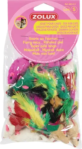 Zolux kattenspeelgoed bontmuisjes assorti – 24 stuks - Afbeelding 4