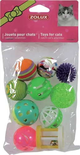 Zolux kattenspeelgoed multi assorti balletjes 4 cm – 10 stuks - Afbeelding 4