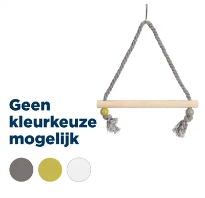 Zolux schommel hout met touw 22 x 1,5 x 27 cm – olijfgroen