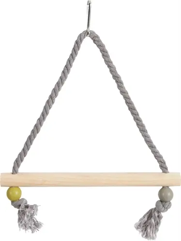 Zolux schommel hout met touw 22 x 1,5 x 27 cm – olijfgroen - Afbeelding 4