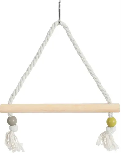 Zolux schommel hout met touw 22 x 1,5 x 27 cm – olijfgroen - Afbeelding 5