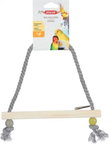 Zolux schommel hout met touw 22 x 1,5 x 27 cm – olijfgroen - Afbeelding 6
