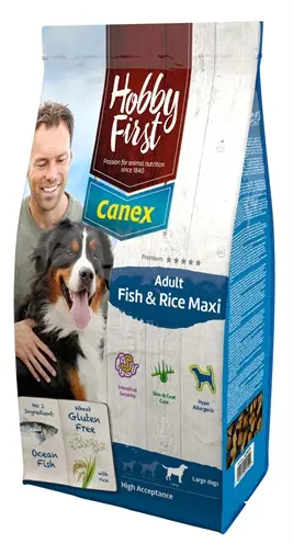 Hobbyfirst Canex hondenvoer Adult Fish & Rice Maxi 12 kg – grote rassen