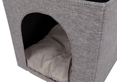 Trixie kattenmand iglo Ella grijs 37 x 33 x 33 cm – opvouwbaar, vilt - Afbeelding 4
