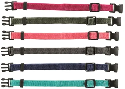 Trixie puppyhalsband set 17-25 cm S-M – 6 stuks, fuchsia/grafiet/indigo