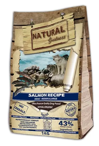 Natural Greatness hondenvoer Salmon Sensitive Medium zalm 2 kg – graanvrij