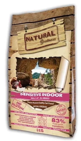 Natural Greatness kattenvoer Sensitive Indoor 6 kg – hypoallergeen