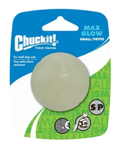 Chuckit Max Glow hondenbal S 5 cm – glow in the dark, stuitert