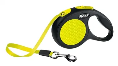 Flexi rollijn New Neon Tape zwart/geel L 5 m – tot 50 kg