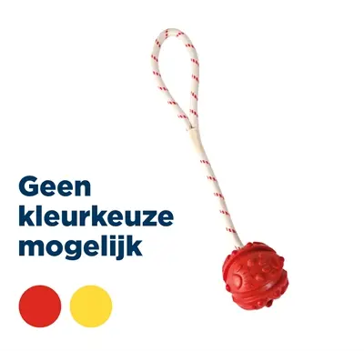 Trixie bal aan touw natuurrubber 4,5 cm – drijvend, assorti