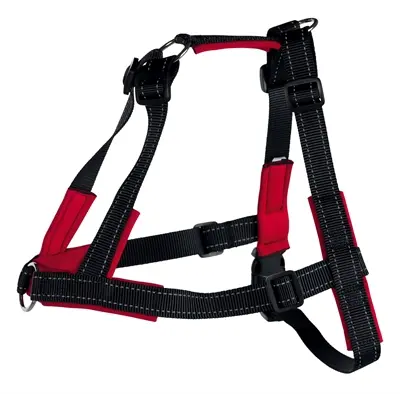 Trixie hondentuig Lead'n'Walk Soft zwart M-L 55-90 cm – anti-trek