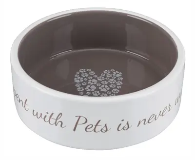 Trixie voerbak Pets Home taupe 12 cm – keramiek