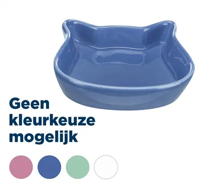 Trixie voerbak kattenkop 12 cm – keramiek, assorti kleuren