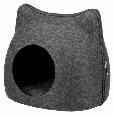 Trixie kattenmand Relax iglo kattenkop vilt grijs 38 x 37 x 35 cm - Afbeelding 4