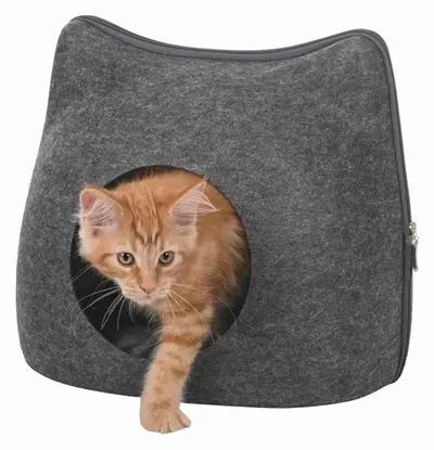 Trixie kattenmand Relax iglo kattenkop vilt grijs 38 x 37 x 35 cm - Afbeelding 6