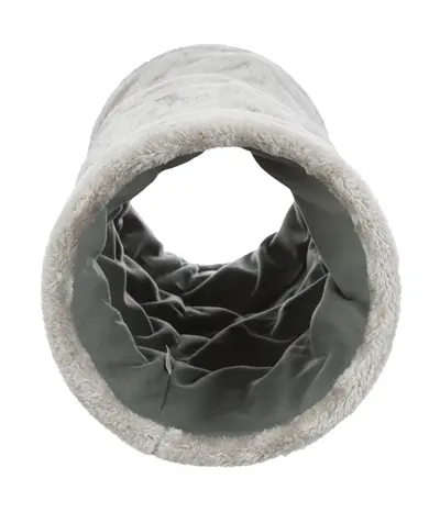 Trixie speeltunnel pluche grijs 60 x 22 cm – met ritselfolie - Afbeelding 2