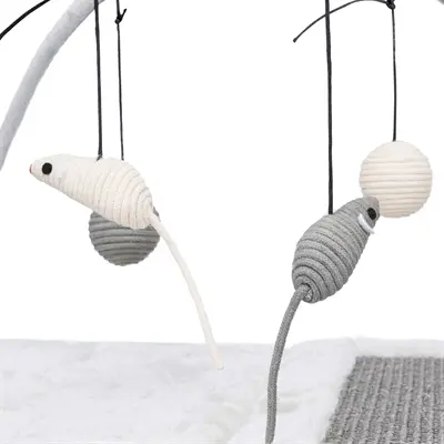 Trixie krabmat met 4 speeltjes aan koord grijs 60 x 33 x 42 cm - Afbeelding 4
