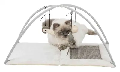 Trixie krabmat met 4 speeltjes aan koord grijs 60 x 33 x 42 cm - Afbeelding 7