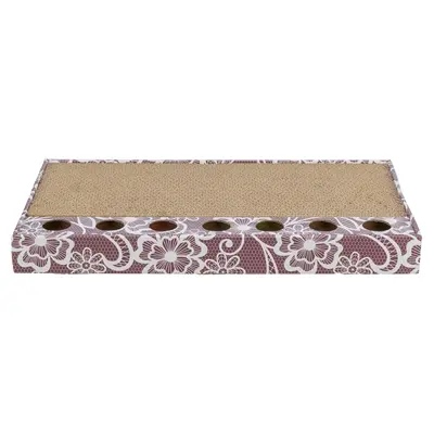 Trixie krabplank karton met balletjes roze 48 x 25 cm