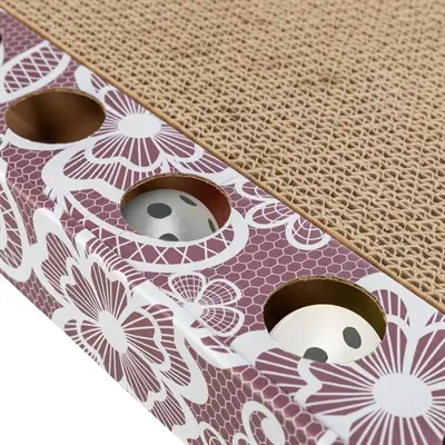 Trixie krabplank karton met balletjes roze 48 x 25 cm - Afbeelding 4