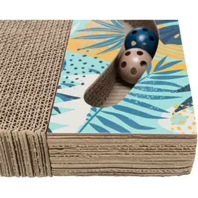 Trixie krabplank karton met balletjes 38 x 30 cm – met catnip - Afbeelding 3