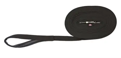Trixie sleeplijn zwart 20 mm x 5 m – met gevoerde handgreep