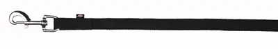 Trixie sleeplijn singelband zwart 15 m x 2 cm – katoen, gevoerd handvat