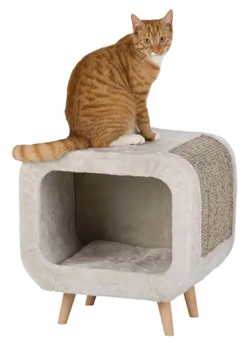 Trixie kattenhuis Alicia relax lichtgrijs 48 x 48 x 38 cm – met krabvlak - Afbeelding 4