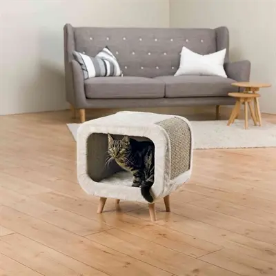 Trixie kattenhuis Alicia relax lichtgrijs 48 x 48 x 38 cm – met krabvlak - Afbeelding 5