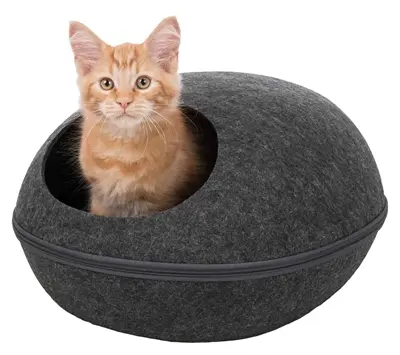 Trixie Relax iglo kattenmand Liva antraciet 40 x 24 x 47 cm – vilt - Afbeelding 10