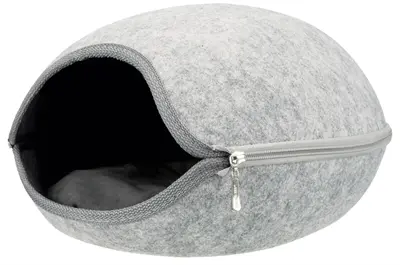 Trixie Relax iglo kattenmand Luna lichtgrijs 40 x 24 x 46 cm – vilt