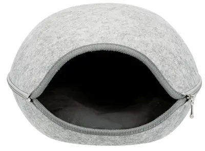 Trixie Relax iglo kattenmand Luna lichtgrijs 40 x 24 x 46 cm – vilt - Afbeelding 4