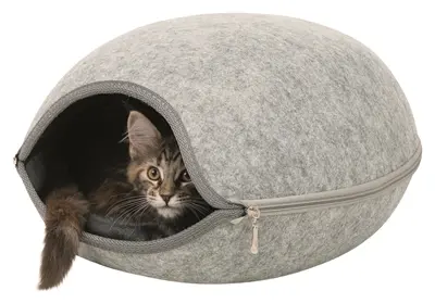 Trixie Relax iglo kattenmand Luna lichtgrijs 40 x 24 x 46 cm – vilt - Afbeelding 8